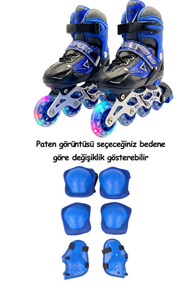 düşler oyuncak dünyası Mavi Numara Ayarlanabilir Işıklı Alıştırma Pateni (2+2...