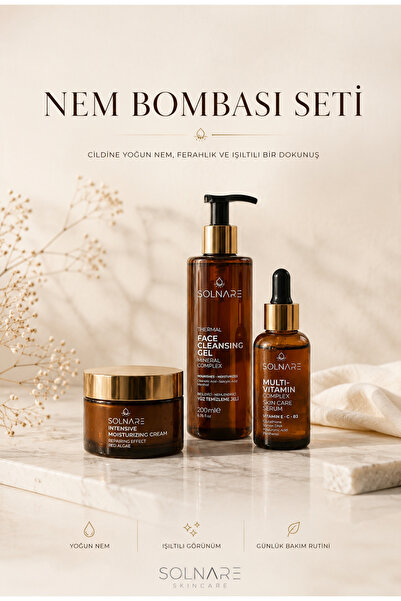 Solnare Nem Bombası Seti | Yoğun Nemlendirici + Multivitamin(C,E,B3) Serum + ...