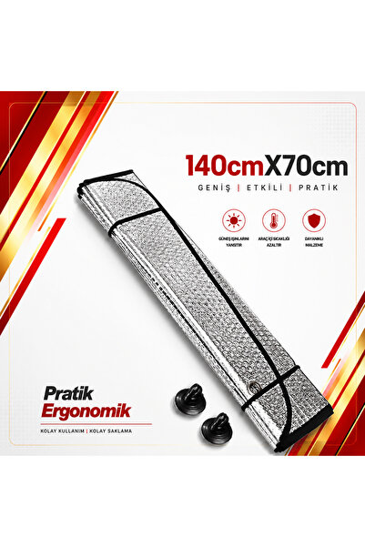 cabbaroğlu ticaret Araba Ön Cam Güneşliği Metalize Parlak Alüminyum Baloncukl...