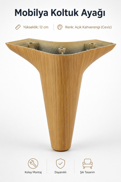NZB Wetra Düz (cappucıno) Mobilya Ayağı - 12 Cm (vida Hediyeli)