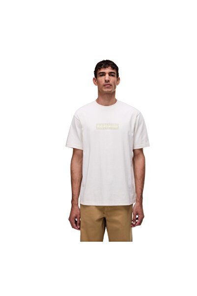 Napapijri P0A4IFLN1A1-R S-Box Logo Ss 1 تي شيرت رجالي أبيض