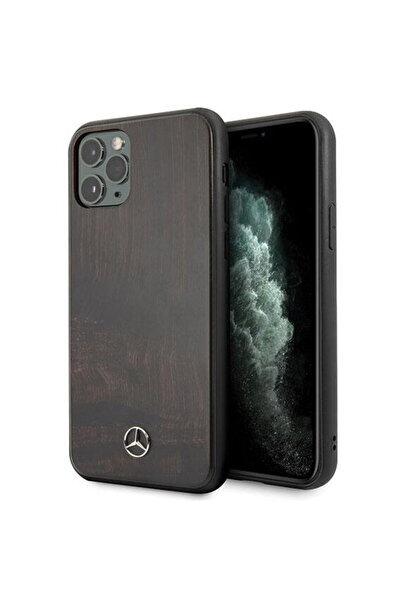 MERCEDES MEHCN58VWOBR Husă rigidă pentru iPhone 11 Pro, maro, cu model lemn d...