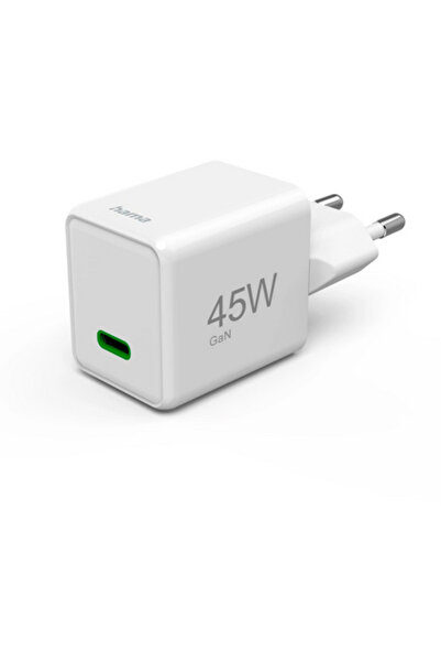 Hama GaN Fast Charger USB-C Super-Mini Charger PD 45W Alb