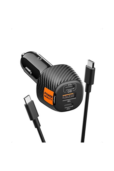 Spigen EV1133 2x USB-C + USB-A cablu USB-C la USB-C inclus 113W Negru