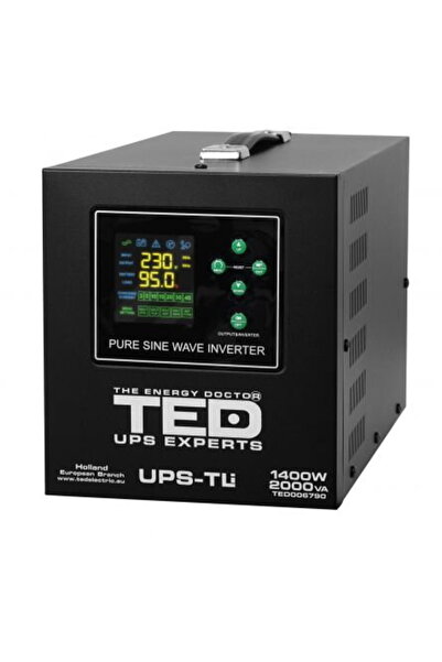 TED Electric UPS 2000VA/1400W runtime extins LiFePO4 utilizeaza doi acumulato...