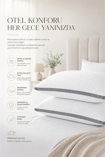 Karden Flower 2-Piece Air-Conditioned Silicone Pillow 50X70 cm Quilted Pillow That Prevents Sweating and Odors