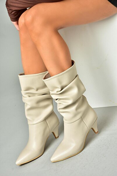 Fox Shoes Ghete de damă nude cu toc scurt L404810609