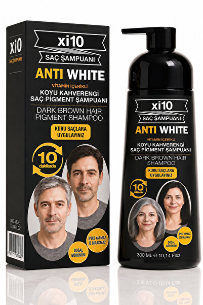 xi10 Beyaz Kapatıcı Şampuan (Koyu Kahve/D.Brown),Saç Koyulaştırıcı Şampuan (B...