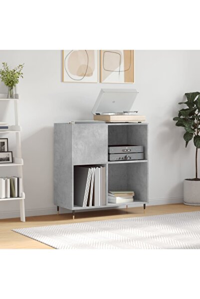 Concept Dulap pentru discuri gri beton 84,5x38x89 cm lemn compozit