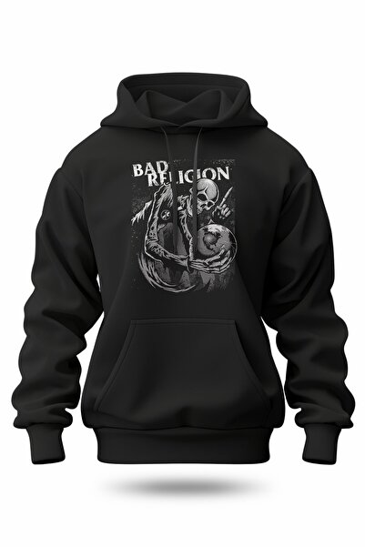 buzagi tasarım ürünleri Bad Religion Digital Print Hooded Unisex Sweatshirt