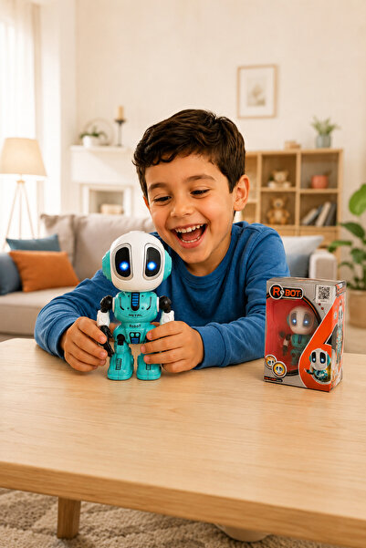 ROBOT Ses Kayıtlı Konuşan – Işıklı Sesli İnteraktif Oyuncak – Pil Dahil – 3 Y...