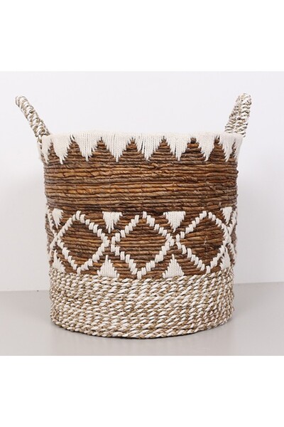 Mylamp Bodrum 42x38x48 cm. Doğal Abaka El Yapımı Sepet XL -