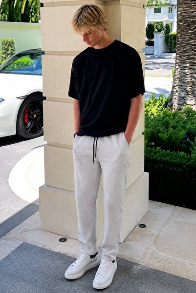 Madmext Graue Basic-Herrenhose aus Waffelstoff 6509