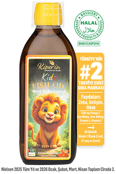 Kiperin Kids Fish Oil | Çocuk Özel | Yüksek Balık Yağı 1800, Omega 3 1206mg, ...