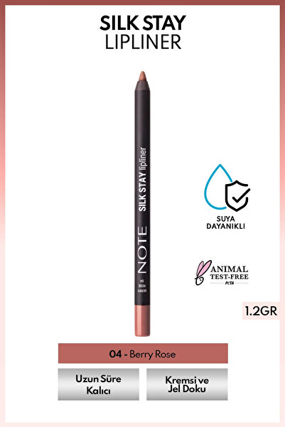 NOTE Silk Stay Lipliner Suya Dayanıklı İpeksi Dudak Kalemi - 04 Berry Rose - ...