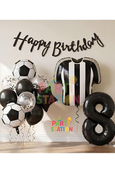 Parti Station Black and White Balloon Set Black and White 8 Years Balloon Set...