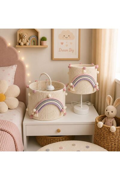 C&A&B KUZEY AVİZE EKRU MAKROME İP GÖKKUŞAĞI APLİKELİ PONPONLU KIZ BEBEK VE KI...