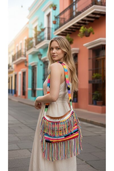 El örgüsü Ydr Design Zippered Cotton Yarn Bag