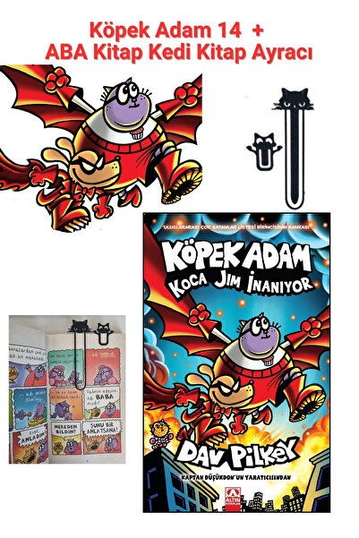 Aba Kitap Köpek Adam 14 + Dev Boyama + Kedi Kitap Ayracı Hediyeli