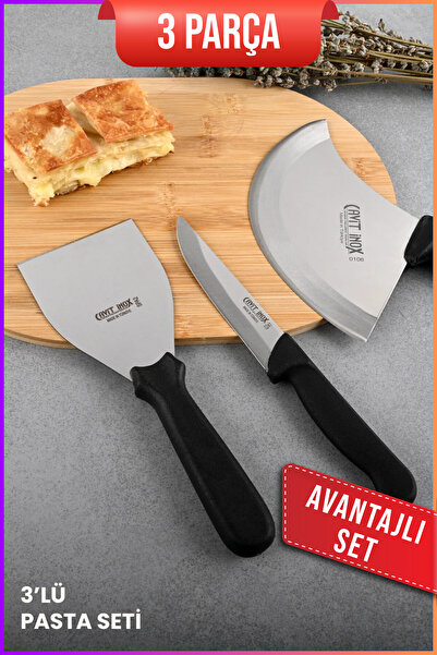 Cavit İnox Pasta Bıçak Seti 3 Parça