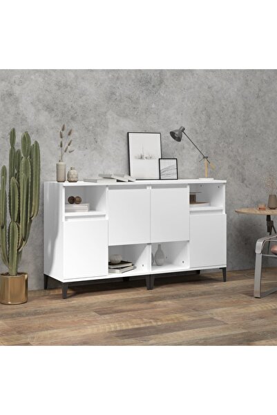Concept Servante, 2 buc, alb, 60x35x70 cm, lemn prelucrat