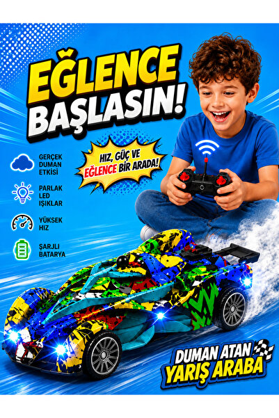 ideal STORE RD115A-1T KUMANDALI DUMAN ATAN ARABA R/C F/F IŞIKLI ŞARJLI 8+