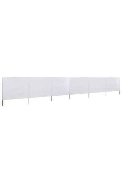 Concept Paravan anti-vânt cu 6 panouri, alb, 800 x 80 cm, textil