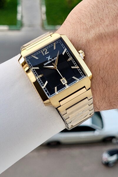 Daniel Klein Men's Wristwatch with Dial Black Cord Gold Color Gift Package