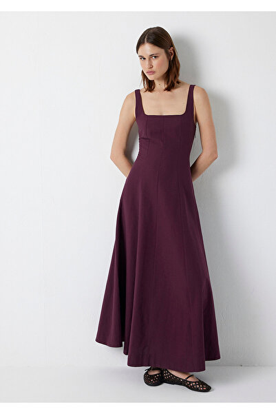 Mavi Bordo Uzun Elbise 1310479-70434