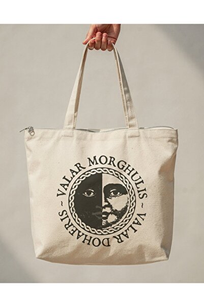 buzagi tasarım ürünleri Game of Thrones Zippered Lined Gusseted Canvas Bag 35...