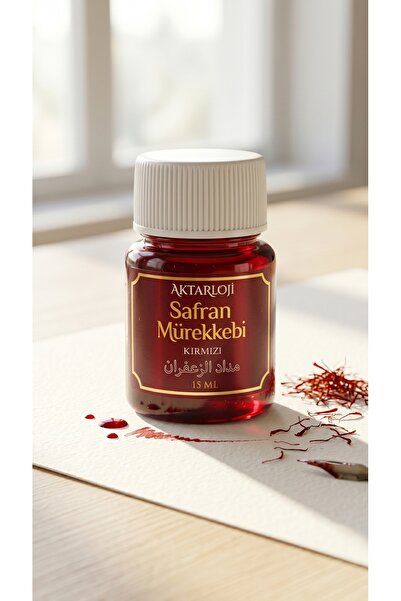 aktarloji 15 ml Kırmızı Safran Mürekkebi / Orijinal Misk-i Amber ve Gül Suyu ...