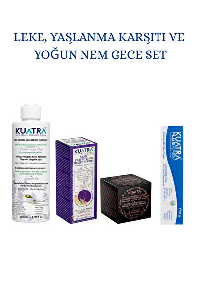 KUATRA Koyu Leke, Yaşlanma Karşıtı Ve Yoğun Nem Gece Set Doğal Içerik Onarıcı...