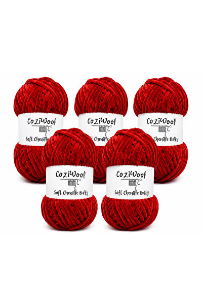 Coziwool Kadife El Örgü İpliği Soft Chenille Bulky 5'li paket, 5X100 Gr. 120 ...