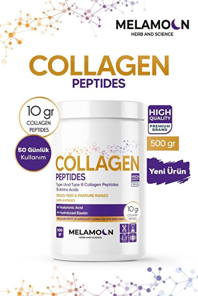 Melamoon %100 Saf Ve Doğal Kolajen (COLLAGEN) Peptitler, Hyaluronik Asit Ve Hidrolize Elastin Diyet Takviyesi