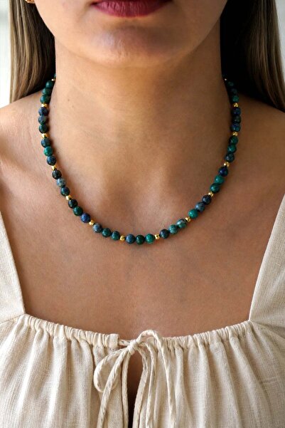 Orenda Design Azurite Natural Stone Necklace |   Wisdom and Deep Insight |   ...