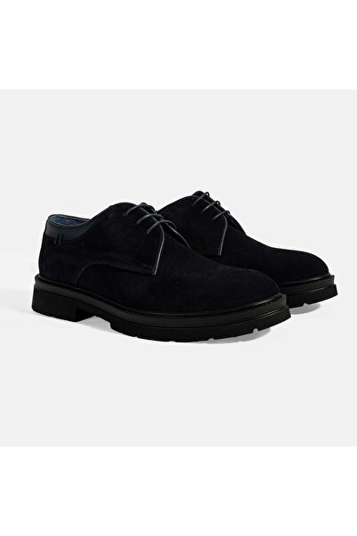Desa Pantofi casual din piele intoarsa cu siret albastru bleumarin pentru bar...