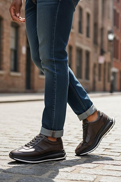 ISPARTALILAR 1217-1 Orthopedic Sole Genuine Leather Daily Men's Shoes Rubber ...