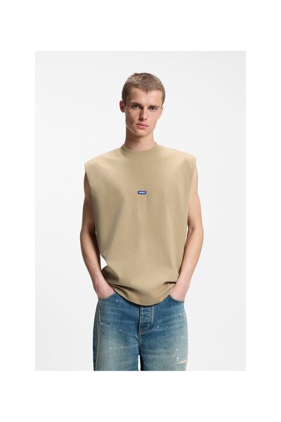 HUGO Logo pamuk kolsuz T-shirt