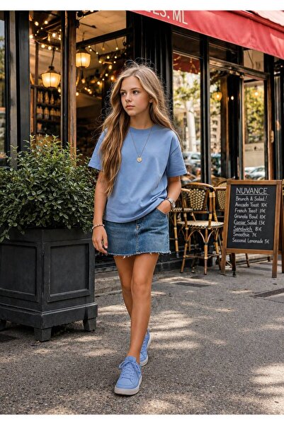 Cloise Tricou albastru pentru copii unisex |   100% bumbac |