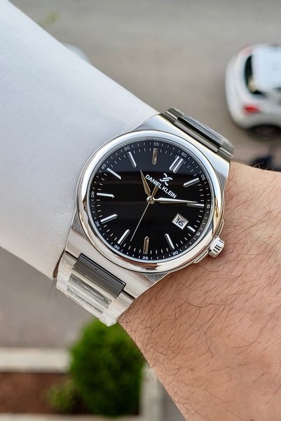 Daniel Klein Silver Black Renk Takvimli 24 Ay Garantili Erkek Kol Saati