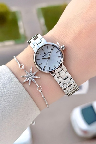 Daniel Klein Silver Color Gift Packaged 25 mm Women's Wristwatch