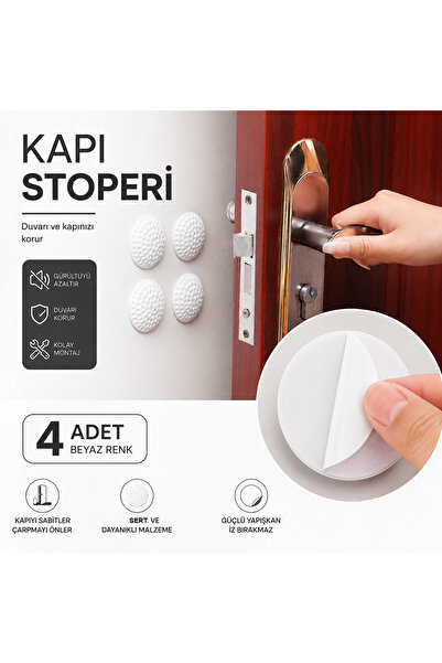 Luxmon Kendinden Yapışkanlı Kapı Kolu Çarpma Önleyici ve Mobilya Arkası Stop ...