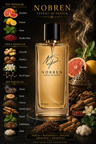 NOBREN Erkek Parfüm 50 ml A26 – Yoğun Kalıcı Ferah Enerjik Koku, Blue Rush Ko...