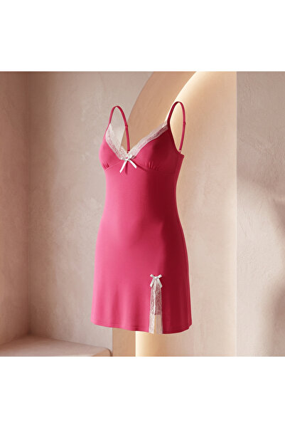 Lady Lingerie 93% Cotton Lingerie Dress - Elegant Comfort with Delicate Lace ...