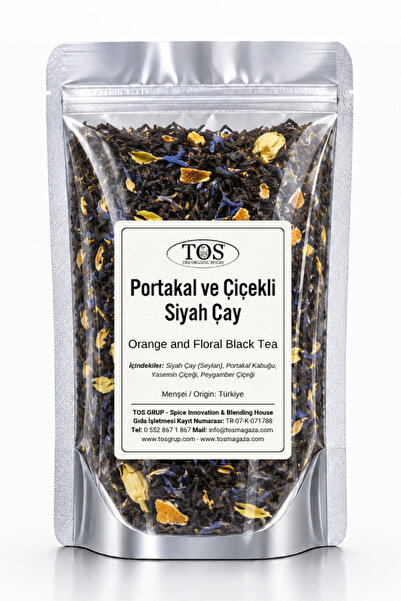 TOS The Organic Spices 40 جرام شاي أسود بالبرتقال والزهور - الأول جودة