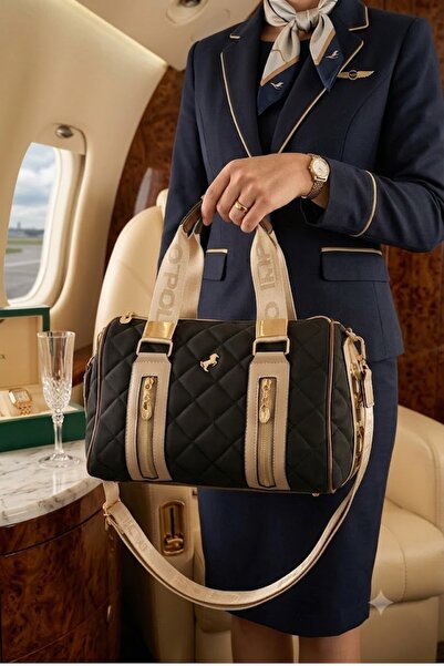 Miami Polo Club Miami Polo Club Quilted Cylinder Women's Shoulder Bag with Go...