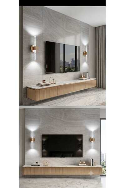 BACKHOME مصباح حائط LED بتصميم عصري من Bubbleflux مقاس 31 سم - مصباح حائط - ذهبي - كهربائي - يتم التحكم فيه عن بعد - LED أبيض