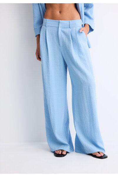 Stradivarius Rustic wide-leg trousers with adjustable buttons