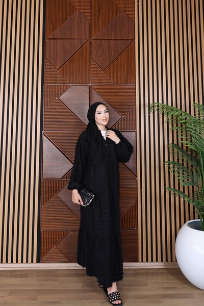 butik hira Φόρεμα Hijab με λεπτομέρεια φούντας