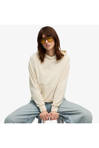 Puma Hanorac crem pentru femei Essentials Elevated Velour